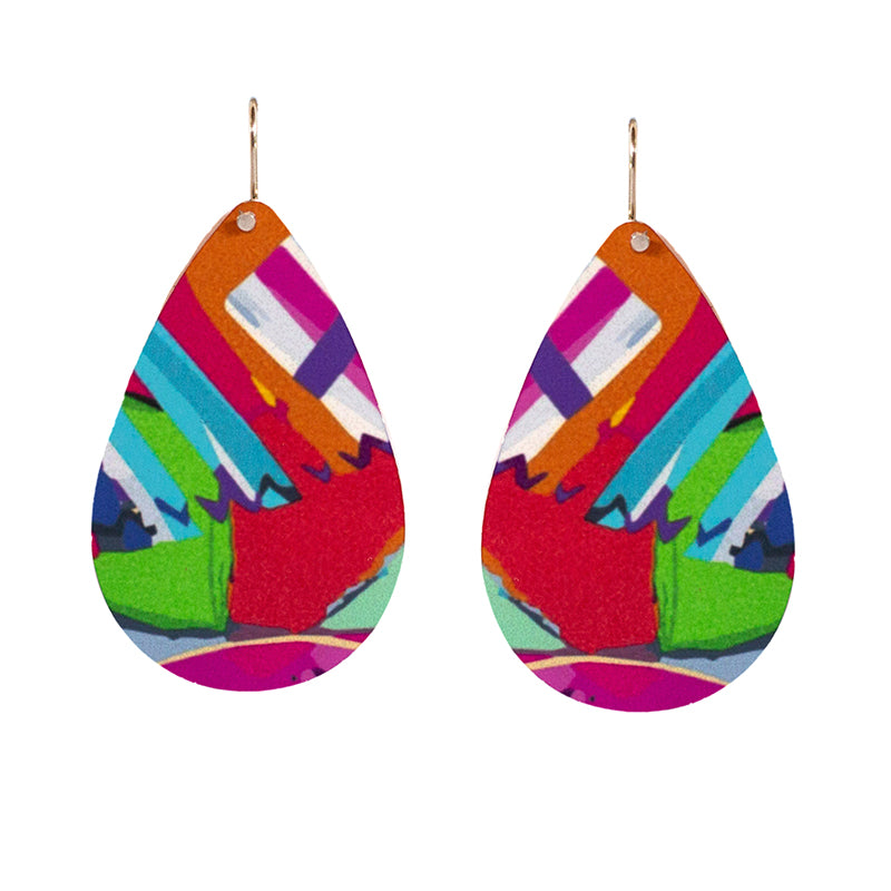 Small Tear Drop Art Earring