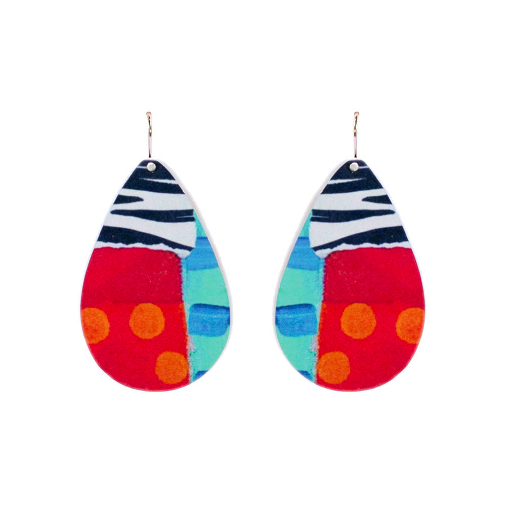 Small Tear Drop Art Earring