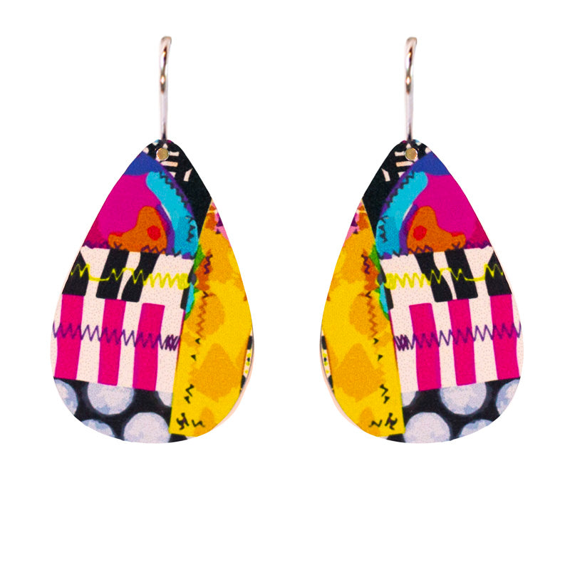 Small Tear Drop Art Earring