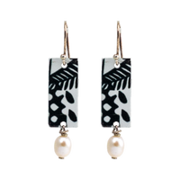 Small Pearl Bar Drop Earring