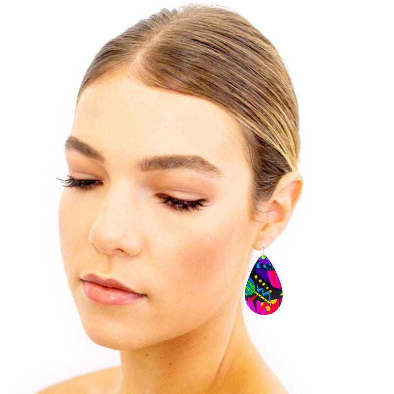 Small Tear Drop Art Earring