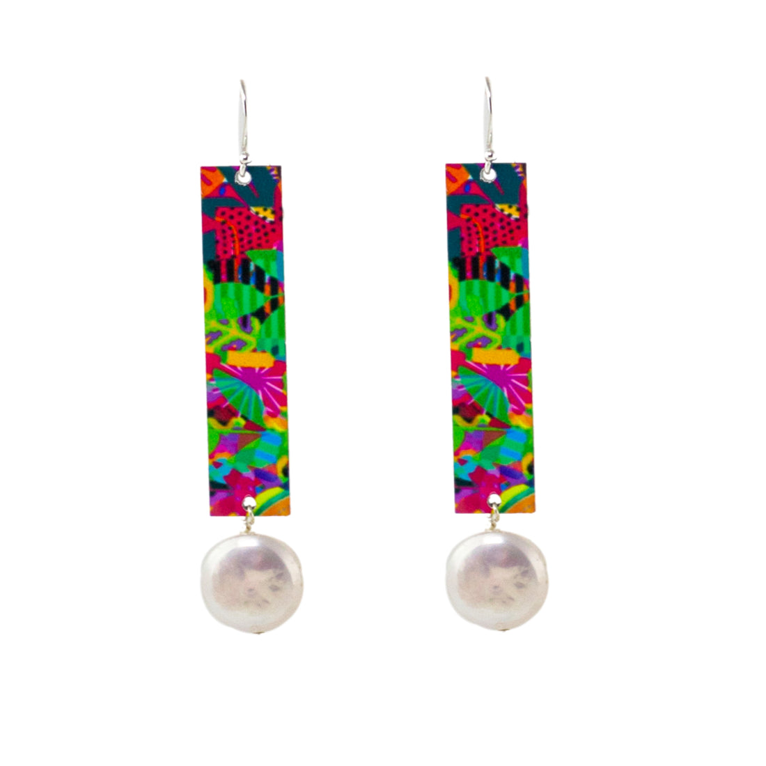 Large Pearl Bar Drop Earring